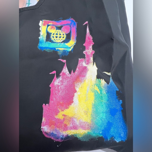 Walt Disney World Windbreaker Rain Jacket Watercolor Art Castle M NEW W TAGS - Picture 8 of 10